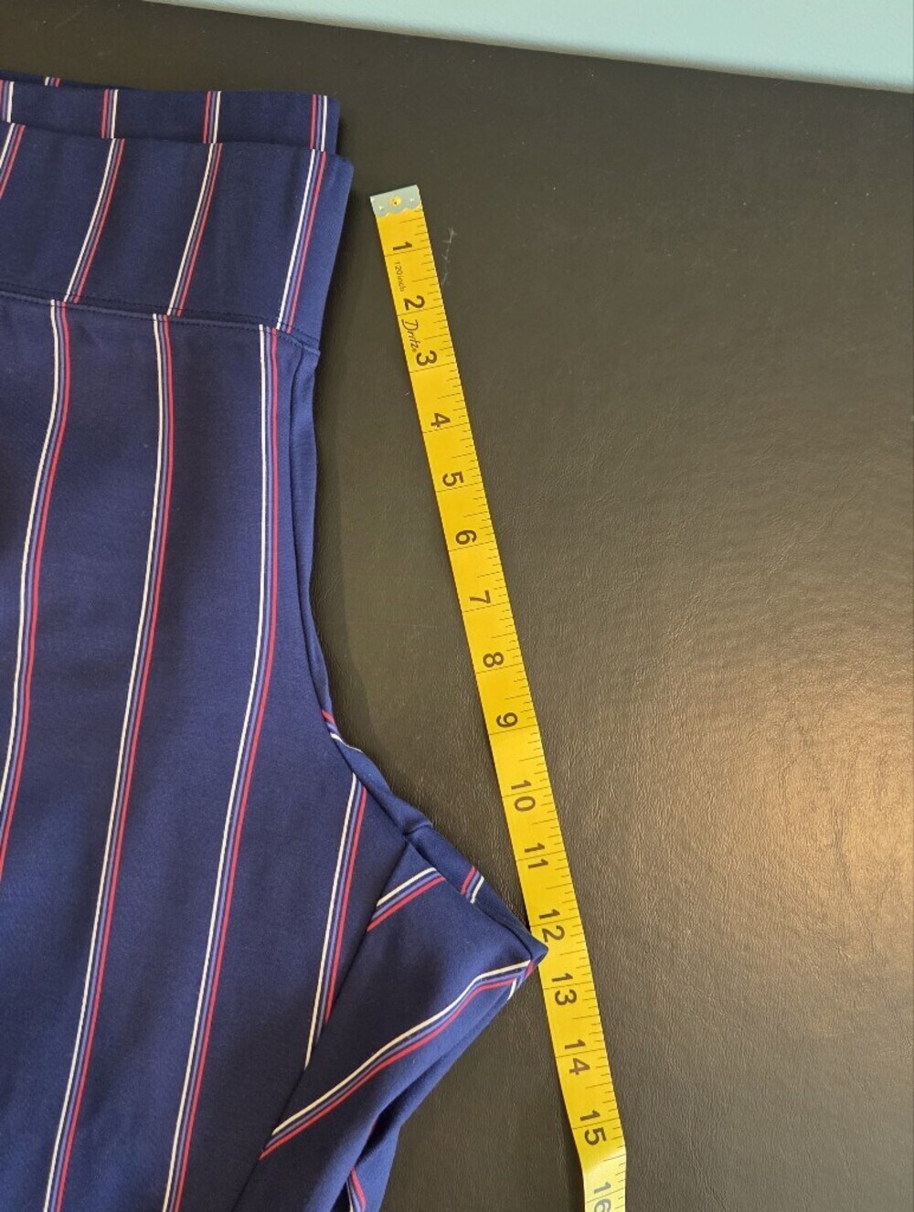 Old Navy Stevie Straight Ankle Pants Plus 2X Navy Blue Pinstripe Pull-On Stretch - Picture 8 of 12
